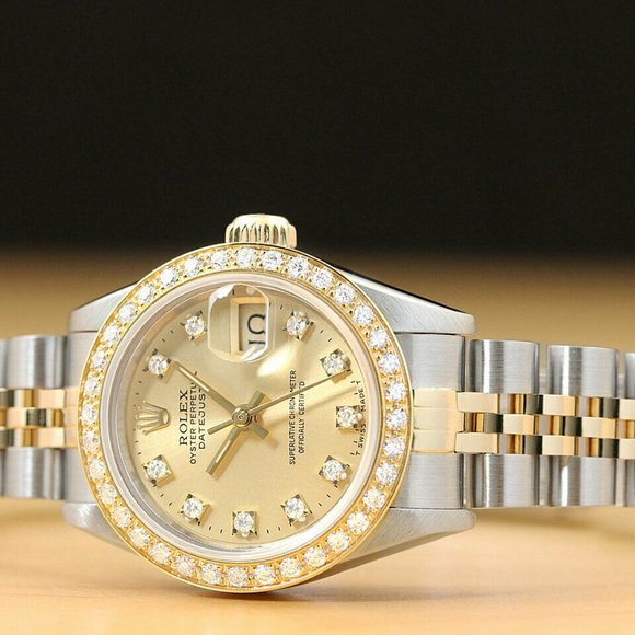 MINT! Rolex 18k Champagne Ladies Watch - Picture 3 of 6